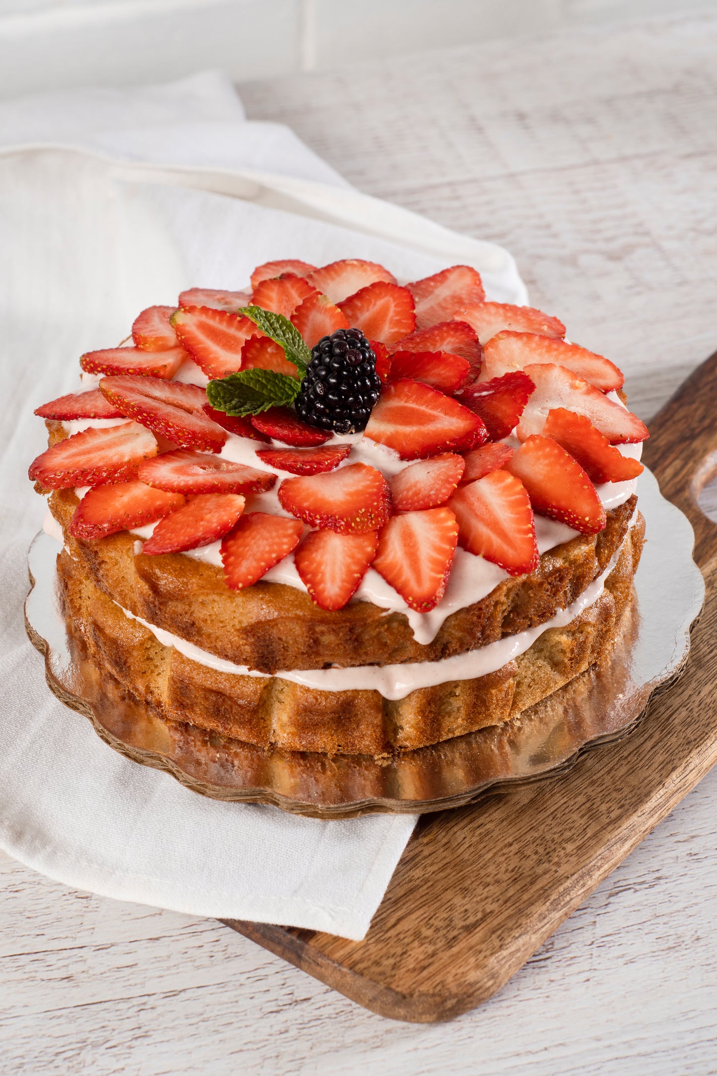 Pastel fresas con crema